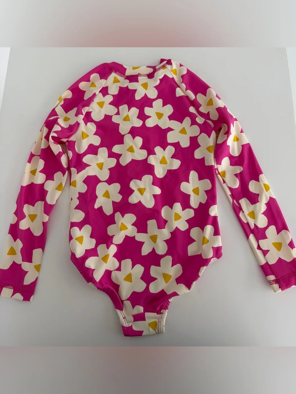 Girls Hanna Andersson Pink Floral Long-Sleeve One-Piece Swimsuit